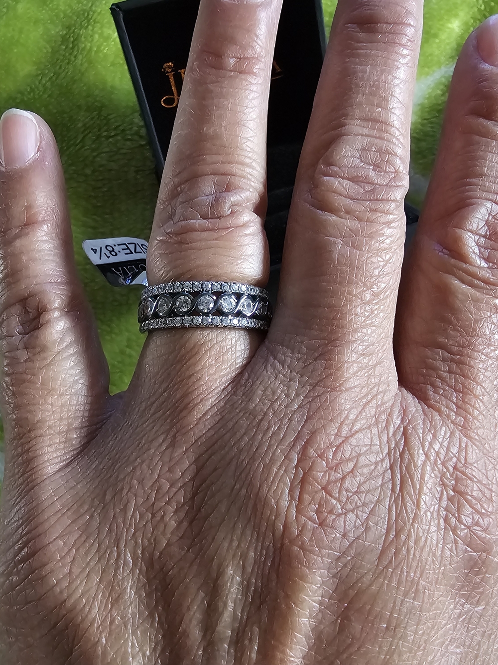 Jeulia S925 Sterling Silver CZ Eternity Band Ring – Size 8¾ Personalized - Picture 4 of 13